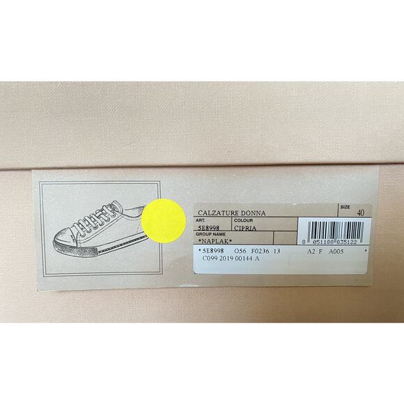 NIB Miu Miu Women's Metal Cap Toe Leather Sneakers (40 Euro) 5E8998 IT - Picture 8 of 8